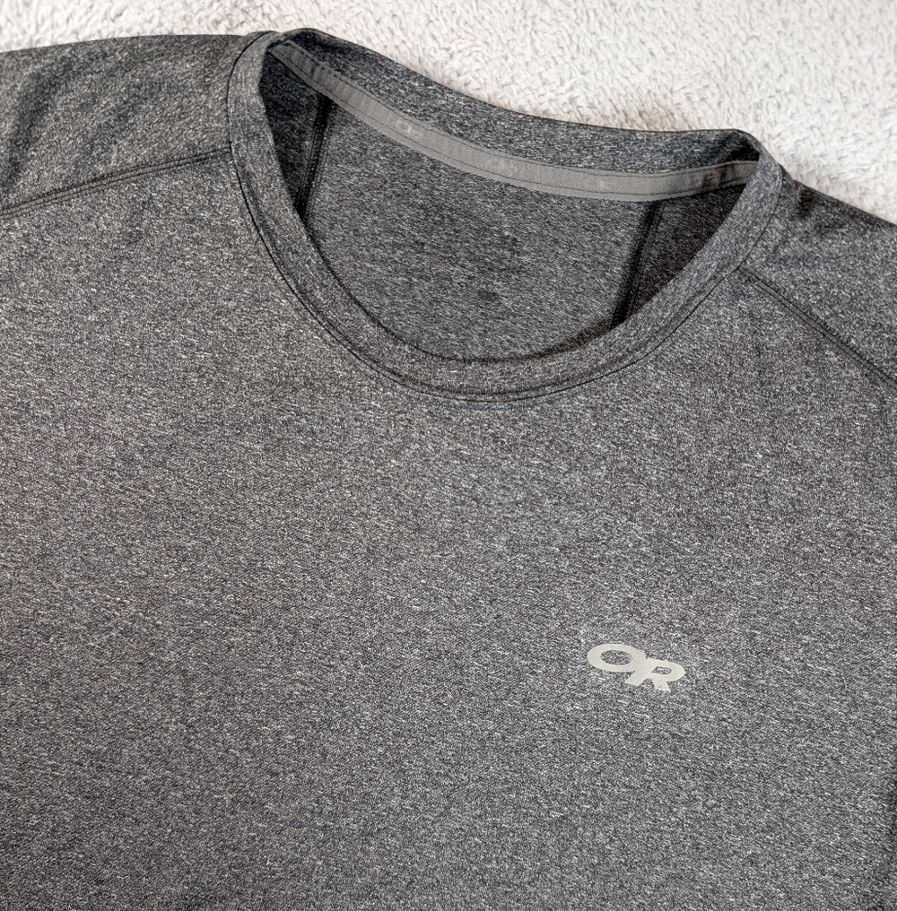 Outdoor Research Ignitor Short Sleeve Shirt Mens Dark Gray Performance Tee‎ L